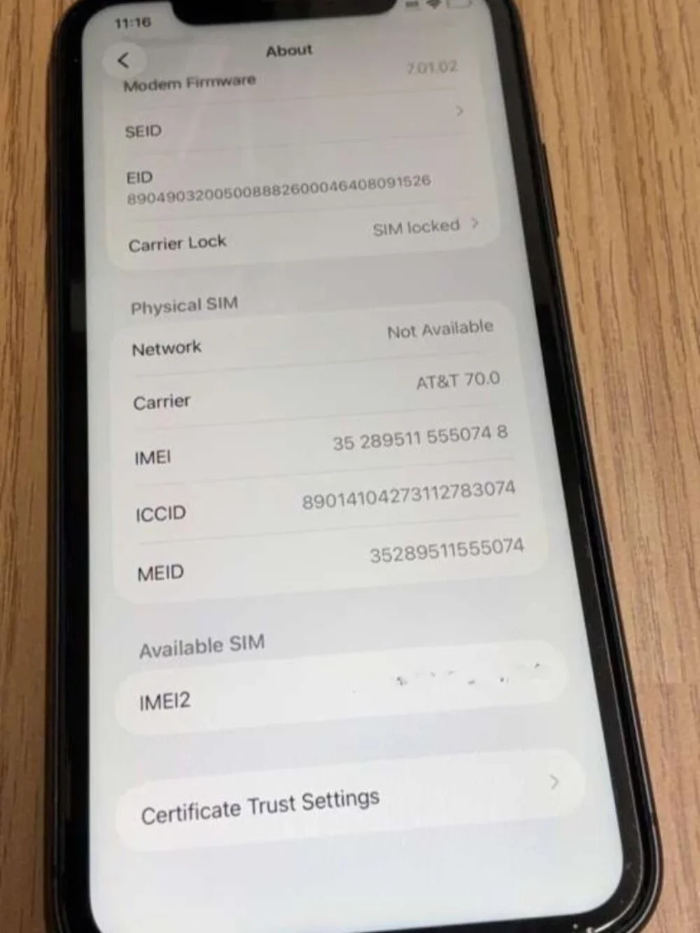Apple iPhone 11 64GB Black AT&T Locked Smartphone A2111 Face ID iOS 26.5